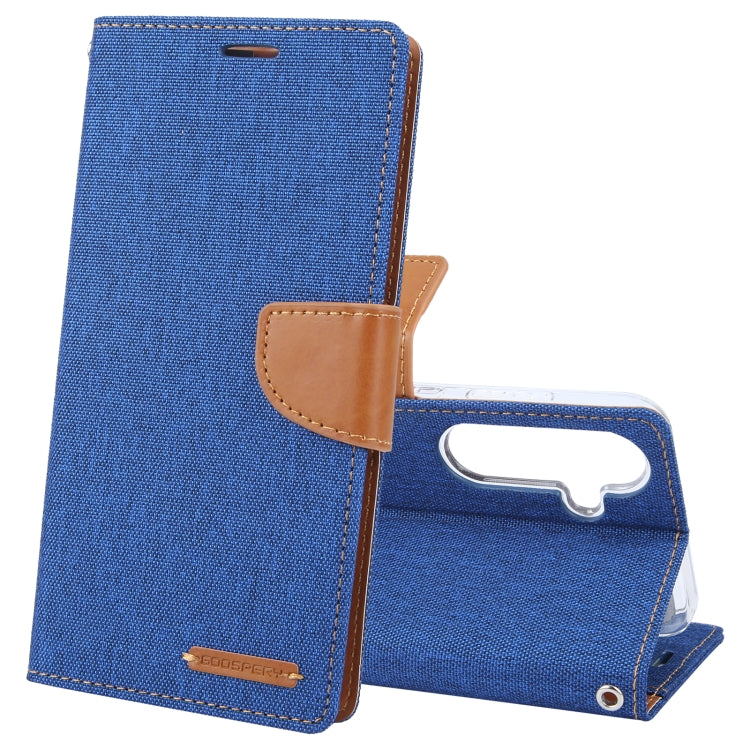 For Samsung Galaxy S24 5G GOOSPERY CANVAS DIARY Fabric Texture Flip Leather Phone Case(Blue) - HoMEdemic™ 