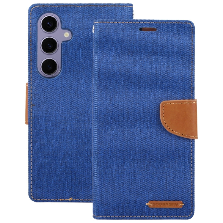 For Samsung Galaxy S24 5G GOOSPERY CANVAS DIARY Fabric Texture Flip Leather Phone Case(Blue) - HoMEdemic™ 
