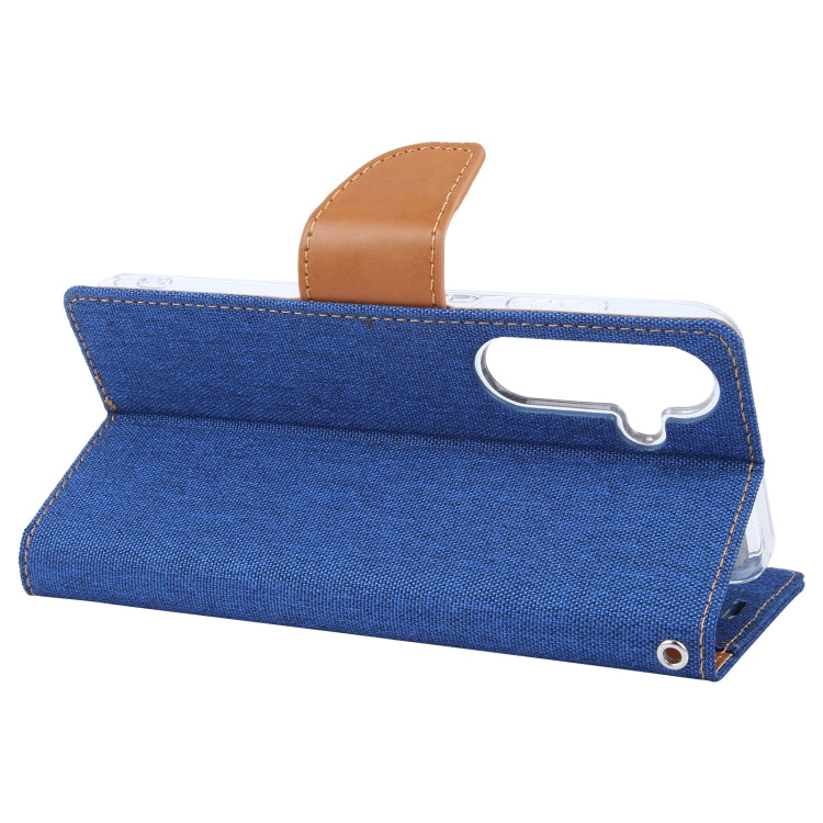 For Samsung Galaxy S24 5G GOOSPERY CANVAS DIARY Fabric Texture Flip Leather Phone Case(Blue) - HoMEdemic™ 