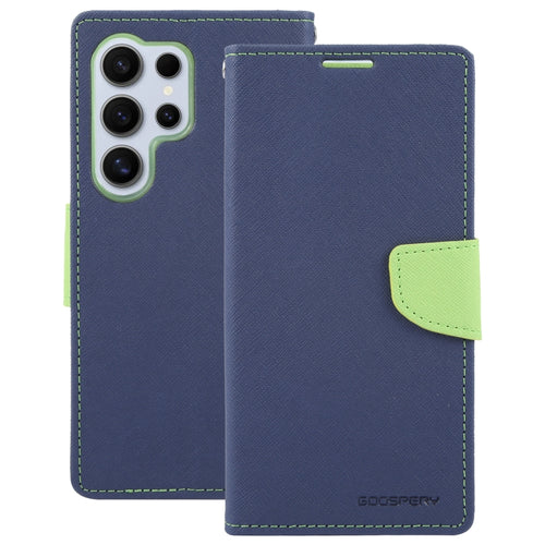 For Samsung Galaxy S24 Ultra 5G GOOSPERY FANCY DIARY Cross Texture Leather Phone Case(Navy Blue) - HoMEdemic™ 