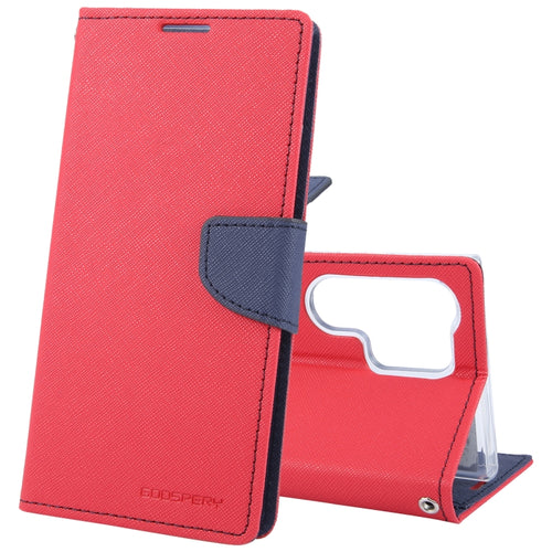 For Samsung Galaxy S24 Ultra 5G GOOSPERY FANCY DIARY Cross Texture Leather Phone Case(Red) - HoMEdemic™ 