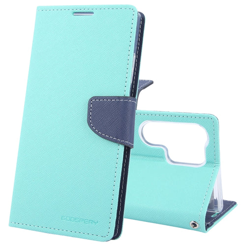 For Samsung Galaxy S24 Ultra 5G GOOSPERY FANCY DIARY Cross Texture Leather Phone Case(Mint Green) - HoMEdemic™ 