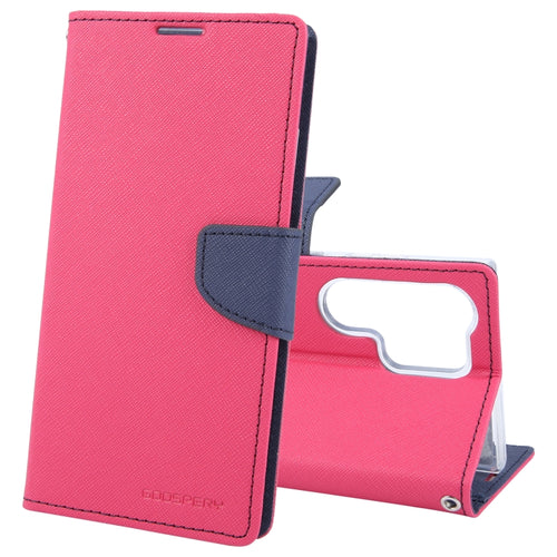 For Samsung Galaxy S24 Ultra 5G GOOSPERY FANCY DIARY Cross Texture Leather Phone Case(Rose Red) - HoMEdemic™ 