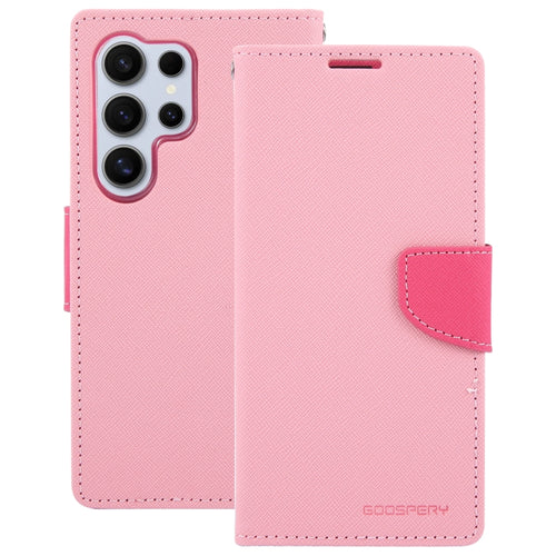 For Samsung Galaxy S24 Ultra 5G GOOSPERY FANCY DIARY Cross Texture Leather Phone Case(Pink) - HoMEdemic™ 