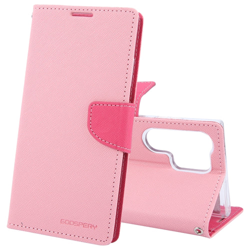 For Samsung Galaxy S24 Ultra 5G GOOSPERY FANCY DIARY Cross Texture Leather Phone Case(Pink) - HoMEdemic™ 