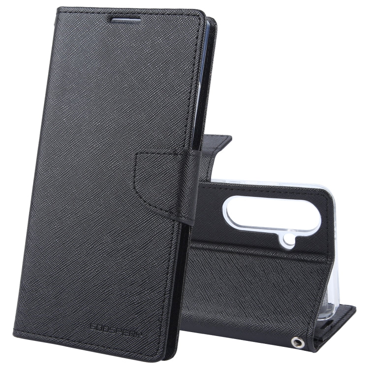 For Samsung Galaxy S24 5G GOOSPERY FANCY DIARY Cross Texture Leather Phone Case(Black) - HoMEdemic™ 
