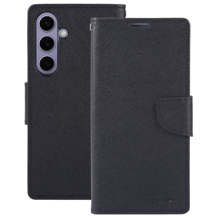 For Samsung Galaxy S24 5G GOOSPERY FANCY DIARY Cross Texture Leather Phone Case(Black) - HoMEdemic™ 