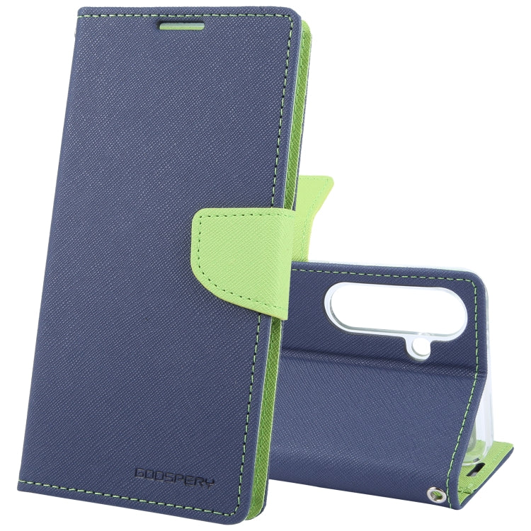 For Samsung Galaxy S24 5G GOOSPERY FANCY DIARY Cross Texture Leather Phone Case(Navy Blue) - HoMEdemic™ 