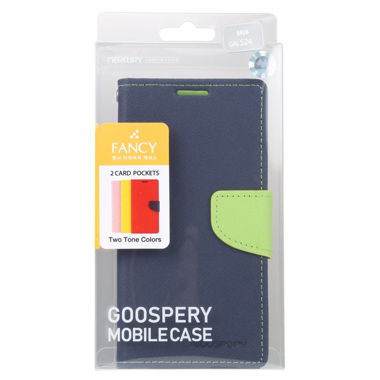 For Samsung Galaxy S24 5G GOOSPERY FANCY DIARY Cross Texture Leather Phone Case(Navy Blue) - HoMEdemic™ 
