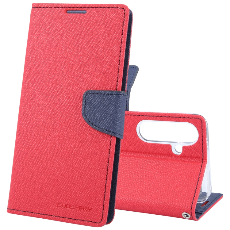 For Samsung Galaxy S24 5G GOOSPERY FANCY DIARY Cross Texture Leather Phone Case(Red) - HoMEdemic™ 