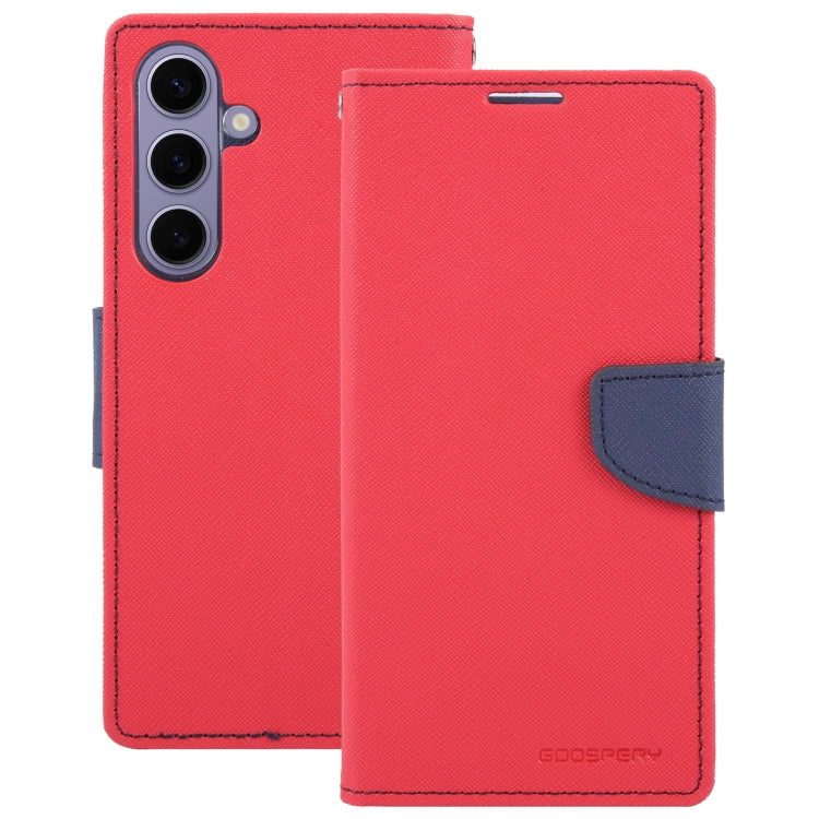 For Samsung Galaxy S24 5G GOOSPERY FANCY DIARY Cross Texture Leather Phone Case(Red) - HoMEdemic™ 