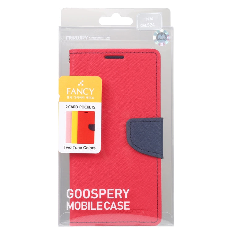 For Samsung Galaxy S24 5G GOOSPERY FANCY DIARY Cross Texture Leather Phone Case(Red) - HoMEdemic™ 