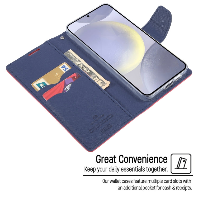 For Samsung Galaxy S24 5G GOOSPERY FANCY DIARY Cross Texture Leather Phone Case(Red) - HoMEdemic™ 