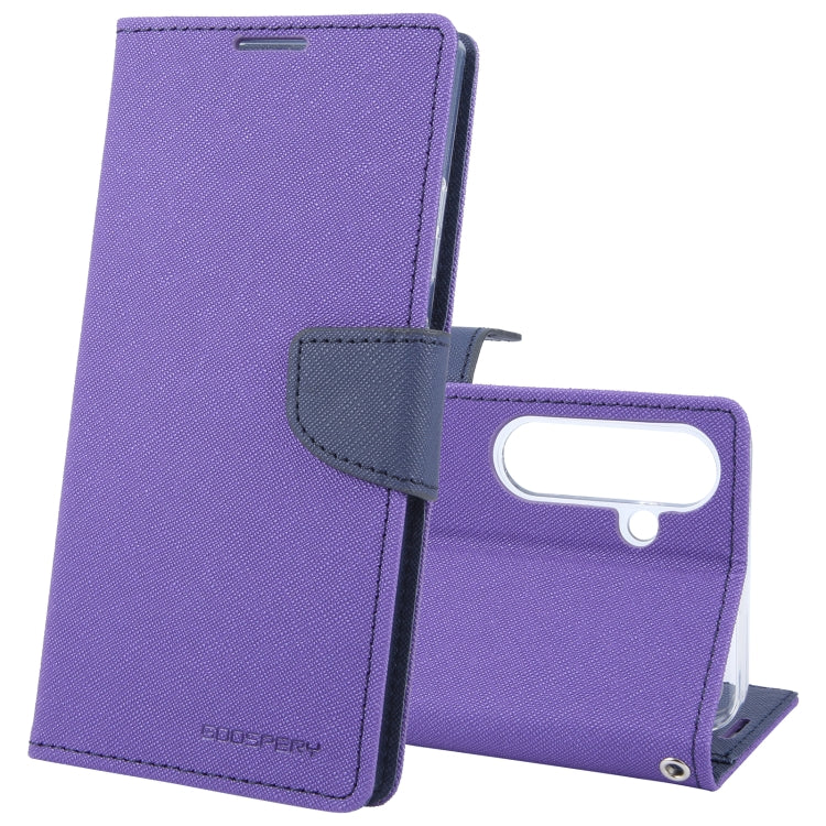 For Samsung Galaxy S24 5G GOOSPERY FANCY DIARY Cross Texture Leather Phone Case(Purple) - HoMEdemic™ 