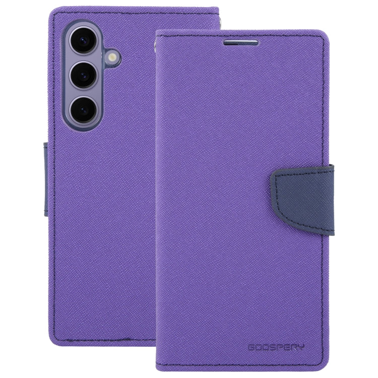 For Samsung Galaxy S24 5G GOOSPERY FANCY DIARY Cross Texture Leather Phone Case(Purple) - HoMEdemic™ 