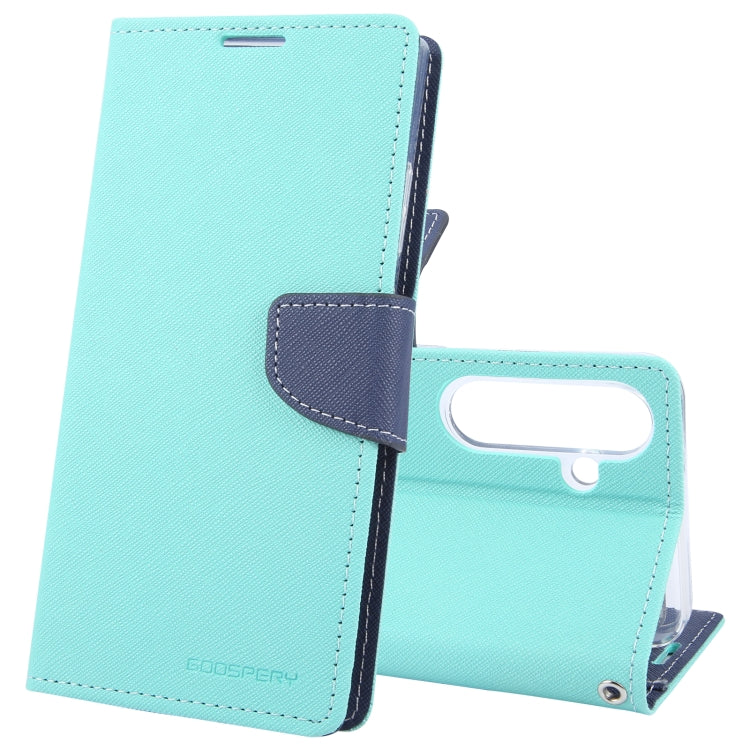 For Samsung Galaxy S24 5G GOOSPERY FANCY DIARY Cross Texture Leather Phone Case(Mint Green) - HoMEdemic™ 
