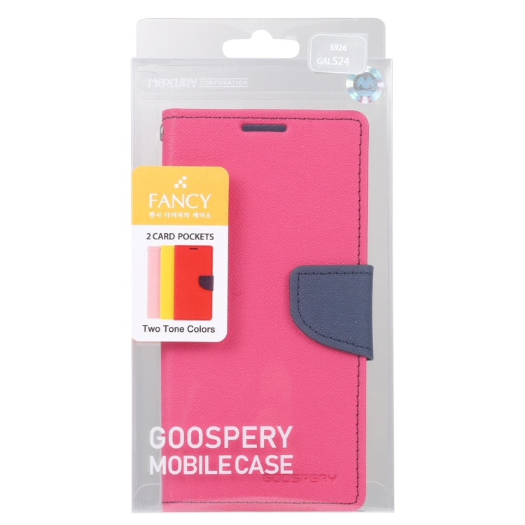 For Samsung Galaxy S24 5G GOOSPERY FANCY DIARY Cross Texture Leather Phone Case(Rose Red) - HoMEdemic™ 