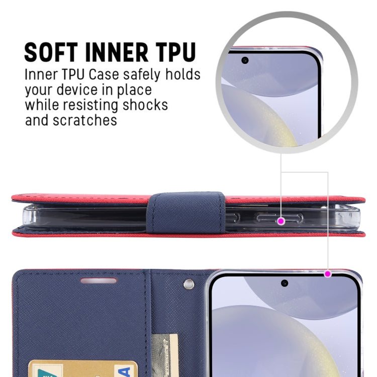For Samsung Galaxy S24 5G GOOSPERY FANCY DIARY Cross Texture Leather Phone Case(Rose Red) - HoMEdemic™ 