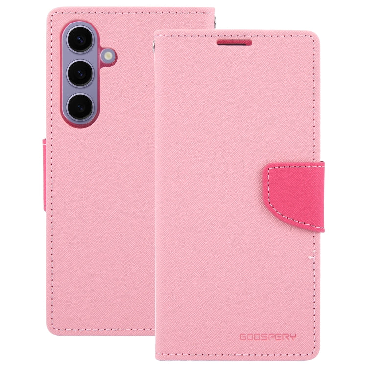 For Samsung Galaxy S24 5G GOOSPERY FANCY DIARY Cross Texture Leather Phone Case(Pink) - HoMEdemic™ 