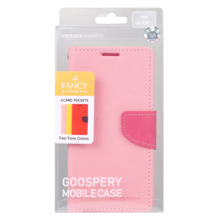 For Samsung Galaxy S24 5G GOOSPERY FANCY DIARY Cross Texture Leather Phone Case(Pink) - HoMEdemic™ 