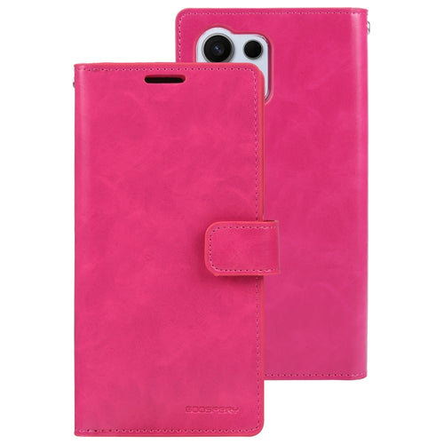 For Samsung Galaxy S24 Ultra 5G GOOSPERY MANSOOR DIARY 9 Card Slots Leather Phone Case(Rose Red) - HoMEdemic™ 