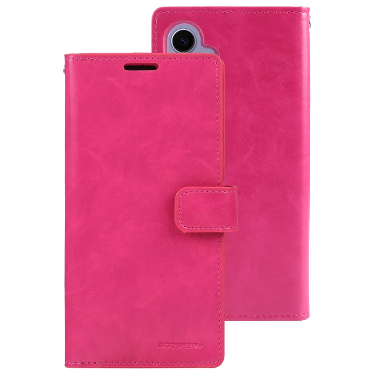 For Samsung Galaxy S24 5G GOOSPERY MANSOOR DIARY 9 Card Slots Leather Phone Case(Rose Red) - HoMEdemic™ 