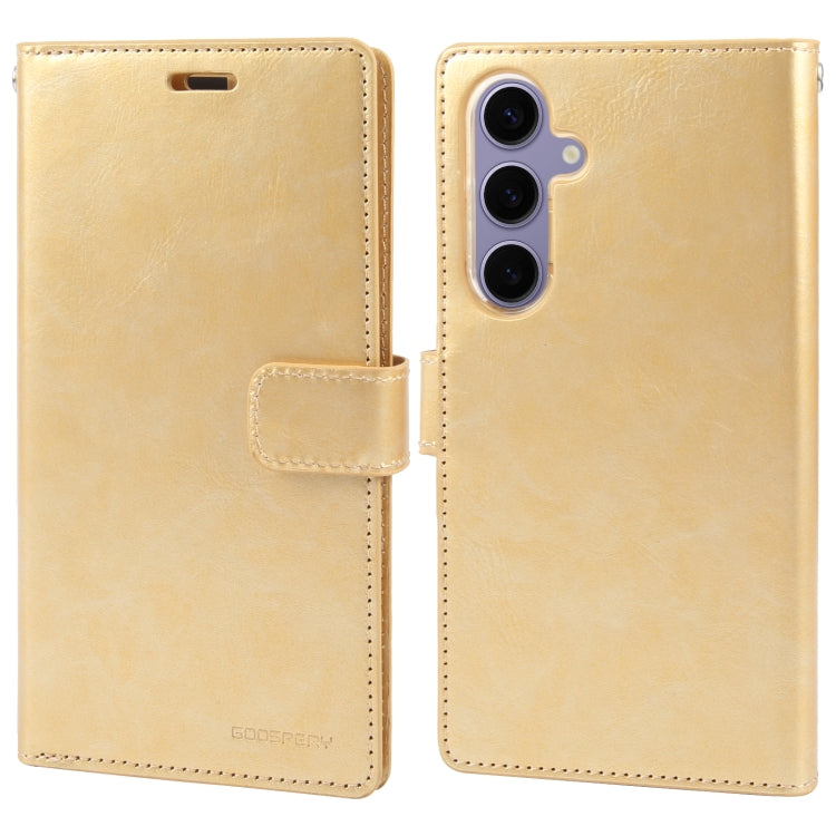For Samsung Galaxy S24 5G GOOSPERY MANSOOR DIARY 9 Card Slots Leather Phone Case(Gold) - HoMEdemic™ 