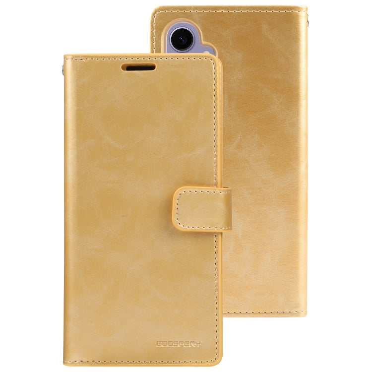 For Samsung Galaxy S24 5G GOOSPERY MANSOOR DIARY 9 Card Slots Leather Phone Case(Gold) - HoMEdemic™ 