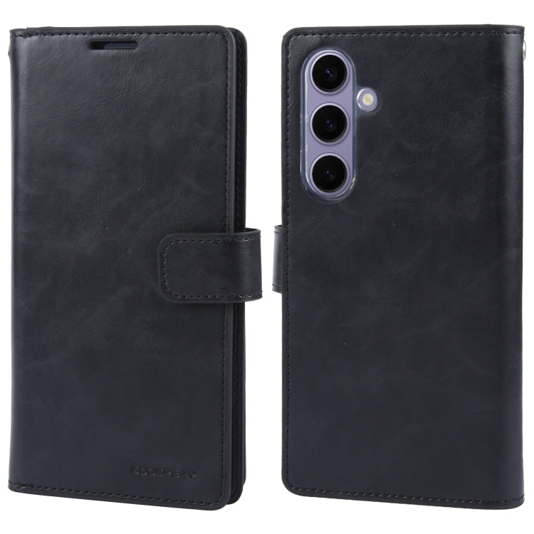 For Samsung Galaxy S24 5G GOOSPERY MANSOOR DIARY 9 Card Slots Leather Phone Case(Black) - HoMEdemic™ 