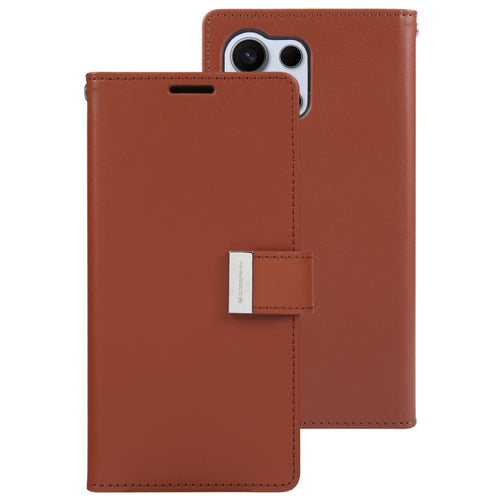 For Samsung Galaxy S24 Ultra 5G GOOSPERY RICH DIARY Crazy Horse Texture Leather Phone Case(Brown) - HoMEdemic™ 