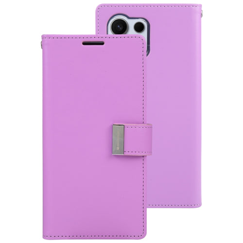 For Samsung Galaxy S24 Ultra 5G GOOSPERY RICH DIARY Crazy Horse Texture Leather Phone Case(Purple) - HoMEdemic™ 