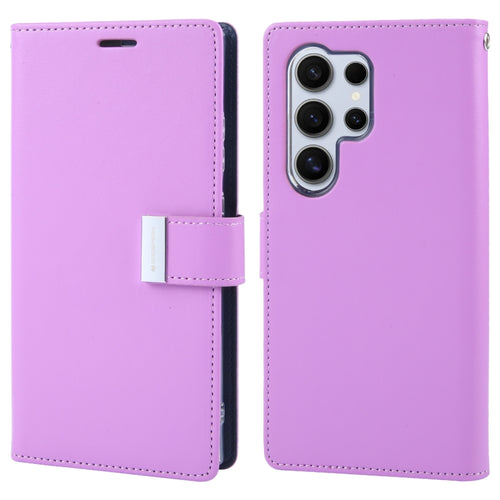 For Samsung Galaxy S24 Ultra 5G GOOSPERY RICH DIARY Crazy Horse Texture Leather Phone Case(Purple) - HoMEdemic™ 