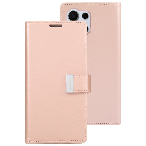 For Samsung Galaxy S24 Ultra 5G GOOSPERY RICH DIARY Crazy Horse Texture Leather Phone Case(Rose Gold) - HoMEdemic™ 