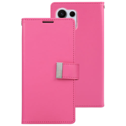 For Samsung Galaxy S24 Ultra 5G GOOSPERY RICH DIARY Crazy Horse Texture Leather Phone Case(Rose Red) - HoMEdemic™ 