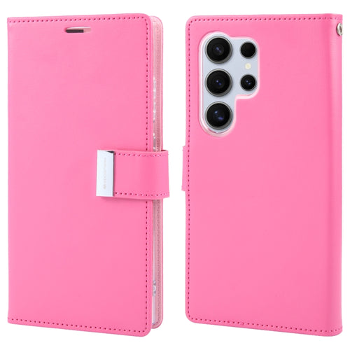 For Samsung Galaxy S24 Ultra 5G GOOSPERY RICH DIARY Crazy Horse Texture Leather Phone Case(Rose Red) - HoMEdemic™ 