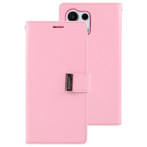 For Samsung Galaxy S24 Ultra 5G GOOSPERY RICH DIARY Crazy Horse Texture Leather Phone Case(Pink) - HoMEdemic™ 