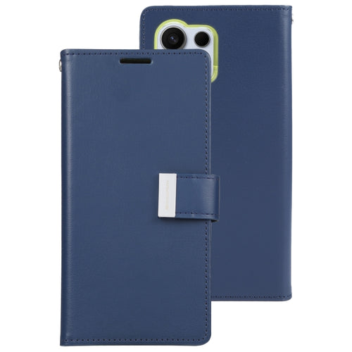 For Samsung Galaxy S24 Ultra 5G GOOSPERY RICH DIARY Crazy Horse Texture Leather Phone Case(Blue) - HoMEdemic™ 