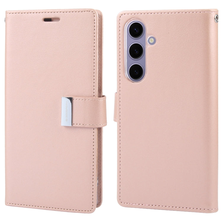 For Samsung Galaxy S24 5G GOOSPERY RICH DIARY Crazy Horse Texture Leather Phone Case(Rose Gold) - HoMEdemic™ 