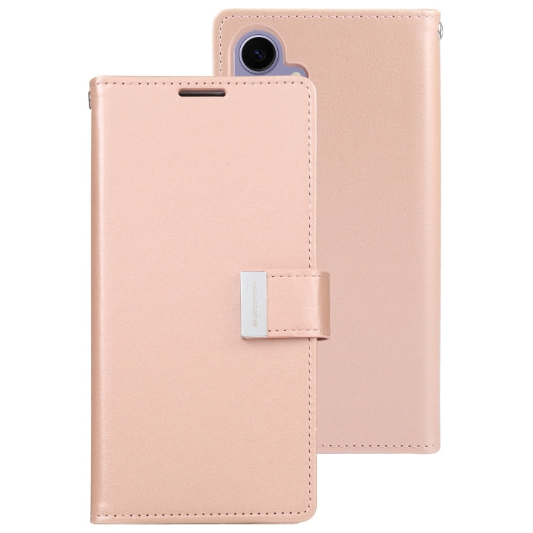 For Samsung Galaxy S24 5G GOOSPERY RICH DIARY Crazy Horse Texture Leather Phone Case(Rose Gold) - HoMEdemic™ 