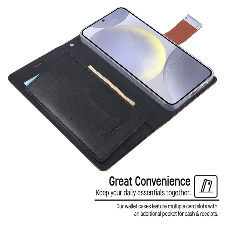 For Samsung Galaxy S24 5G GOOSPERY RICH DIARY Crazy Horse Texture Leather Phone Case(Rose Gold) - HoMEdemic™ 