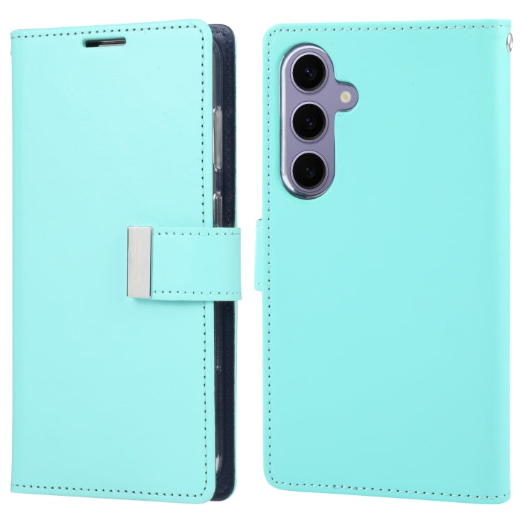 For Samsung Galaxy S24 5G GOOSPERY RICH DIARY Crazy Horse Texture Leather Phone Case(Mint Green) - HoMEdemic™ 