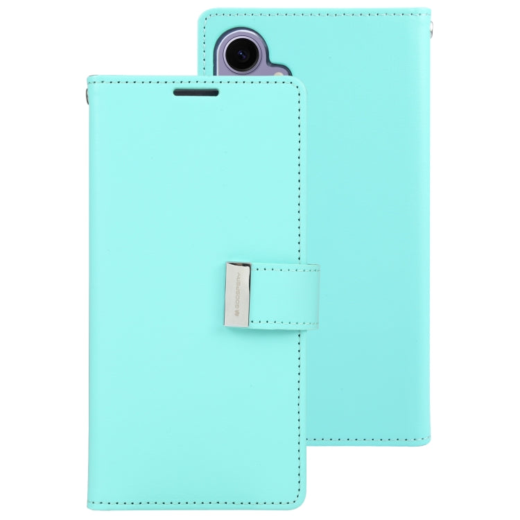 For Samsung Galaxy S24 5G GOOSPERY RICH DIARY Crazy Horse Texture Leather Phone Case(Mint Green) - HoMEdemic™ 
