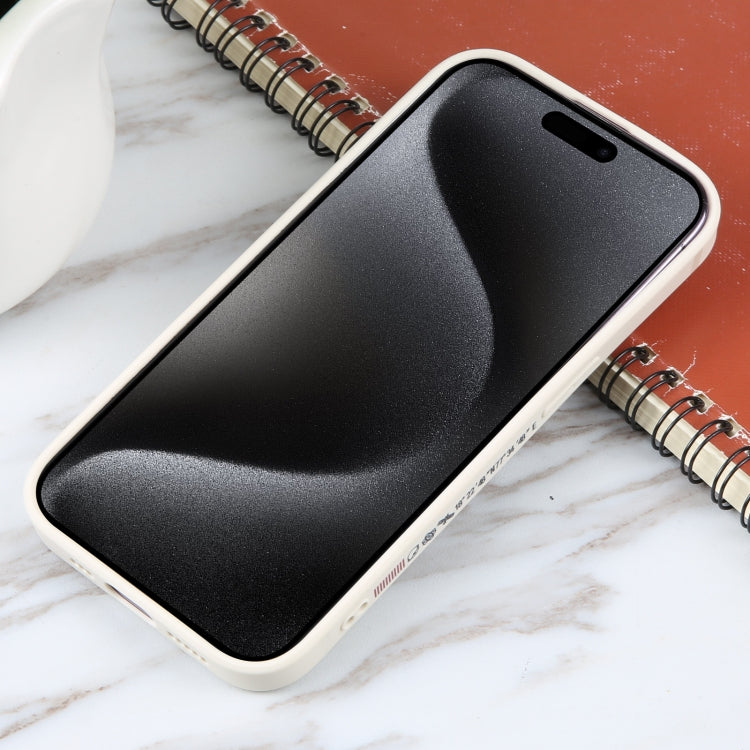 For iPhone 15 Pro Astronaut Pattern Silicone Straight Edge Phone Case(Flying Astronaut-White) - HoMEdemic™ 