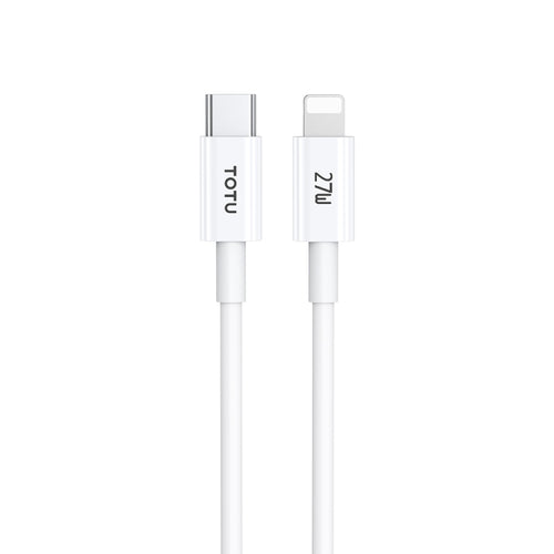 TOTU CB-1-PD 27W USB-C/Type-C to 8 Pin Data Cable, Length: 1m(White) - HoMEdemic™ 