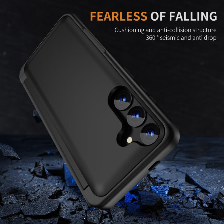 For Samsung Galaxy S24 5G 3 in 1 Flip Holder Phone Case(Black) - HoMEdemic™ 