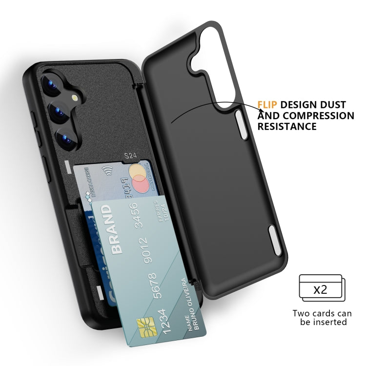 For Samsung Galaxy S24 5G 3 in 1 Flip Holder Phone Case(Black) - HoMEdemic™ 