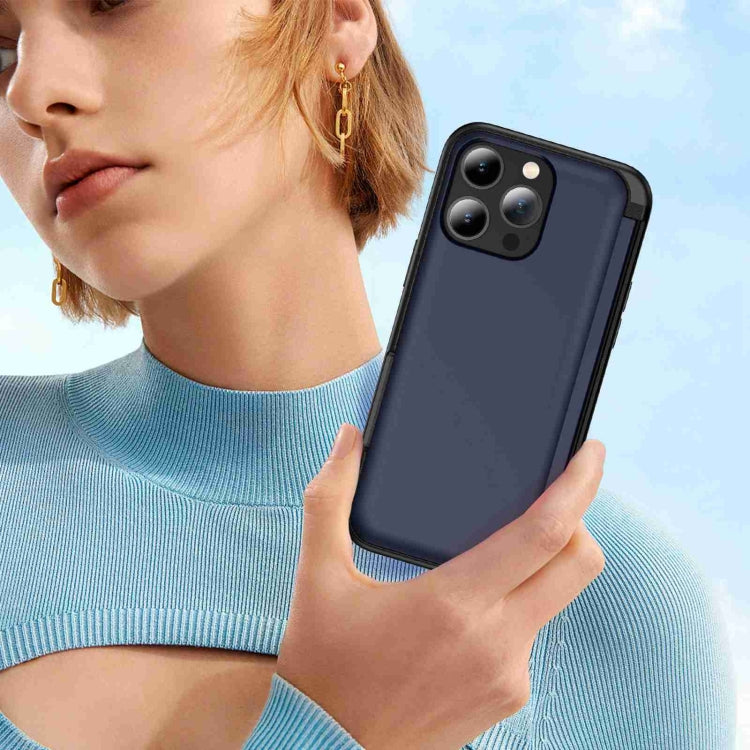 For iPhone 15 Pro 3 in 1 Flip Holder Phone Case(Royal Blue) - HoMEdemic™ 