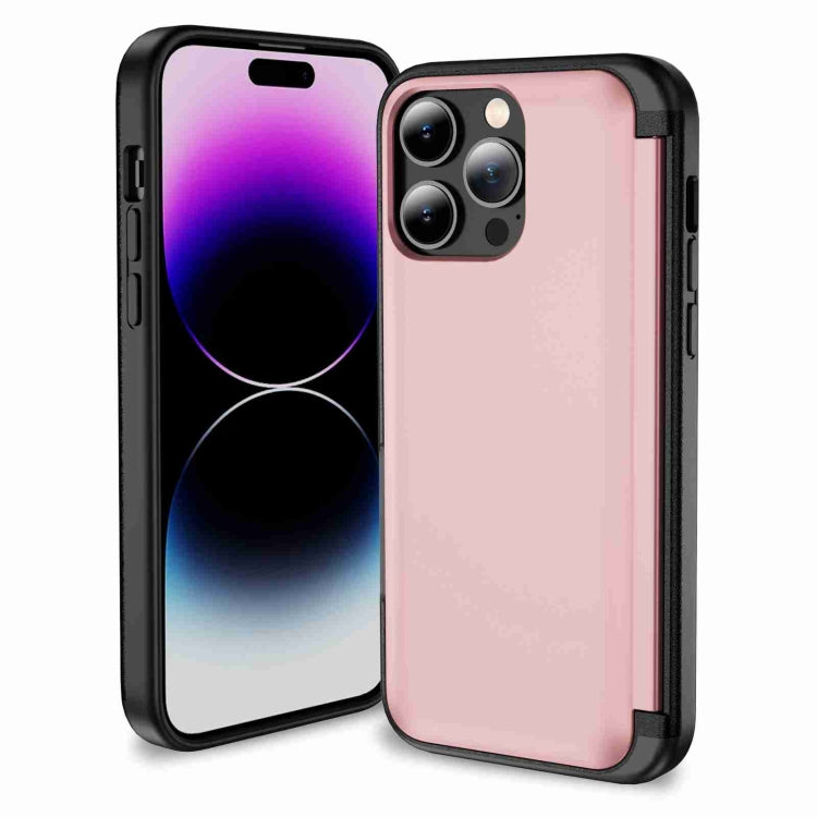 For iPhone 15 Pro 3 in 1 Flip Holder Phone Case(Pink) - HoMEdemic™ 