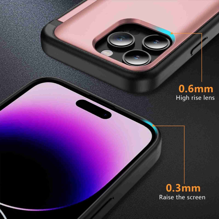 For iPhone 15 Pro 3 in 1 Flip Holder Phone Case(Pink) - HoMEdemic™ 