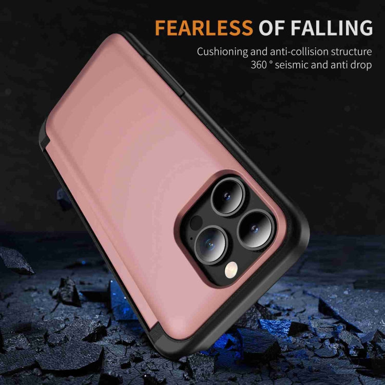 For iPhone 15 Pro 3 in 1 Flip Holder Phone Case(Pink) - HoMEdemic™ 
